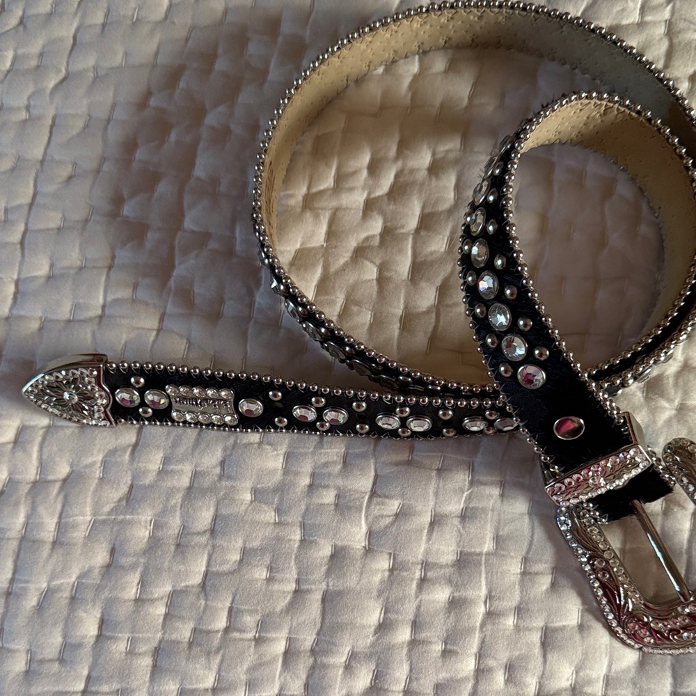 B.B. Simon Black Belt with Silver Accents